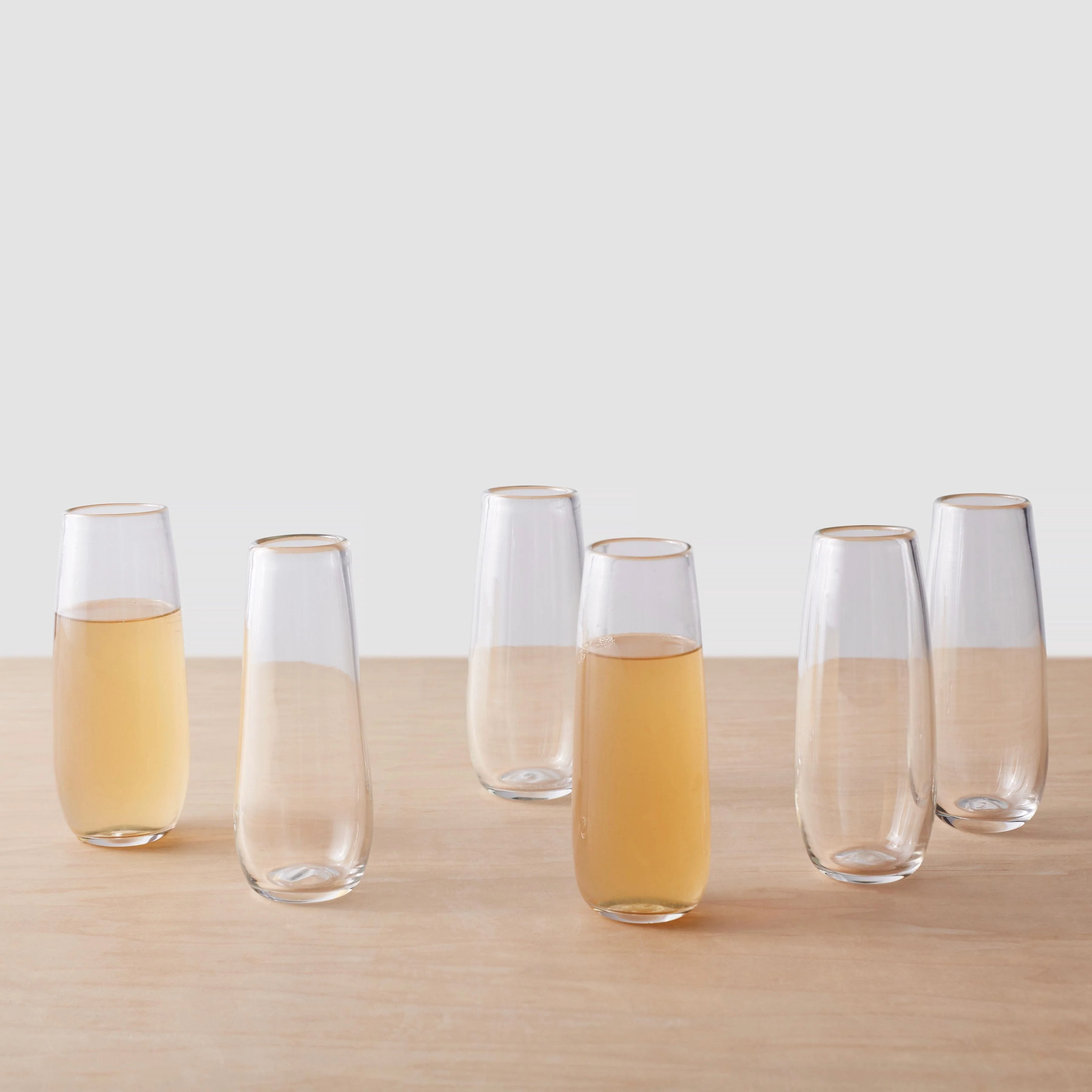 Apasco Recycled Stemless Flute Glasses - 13.5 oz - Set of 6 - Image 3