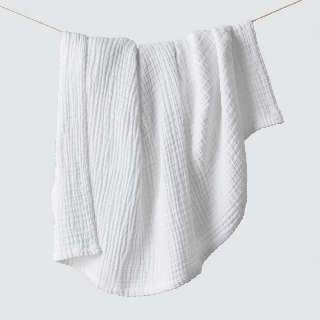 Cotton Gauze Throw - White