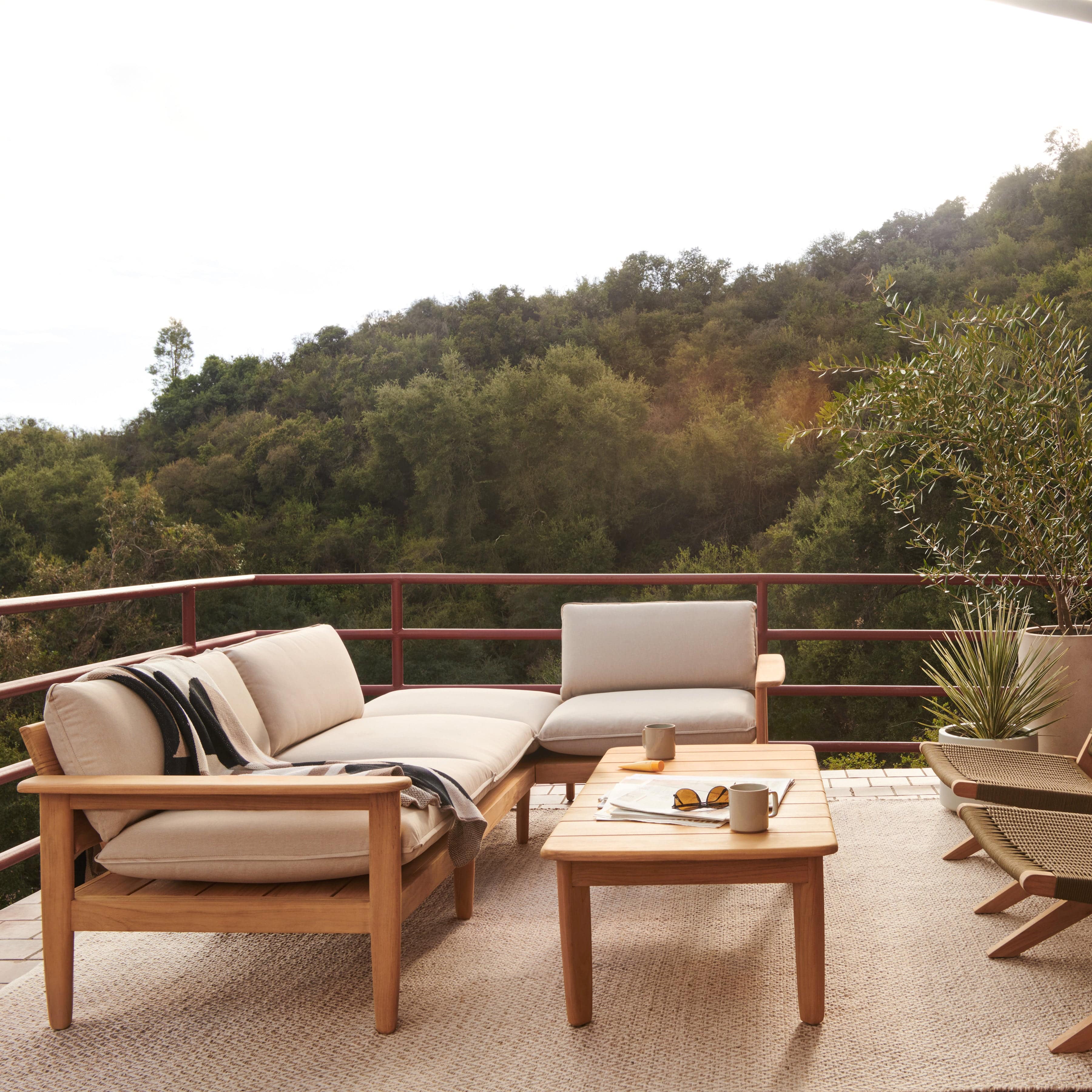Dunes Teak Ottoman - Image 8