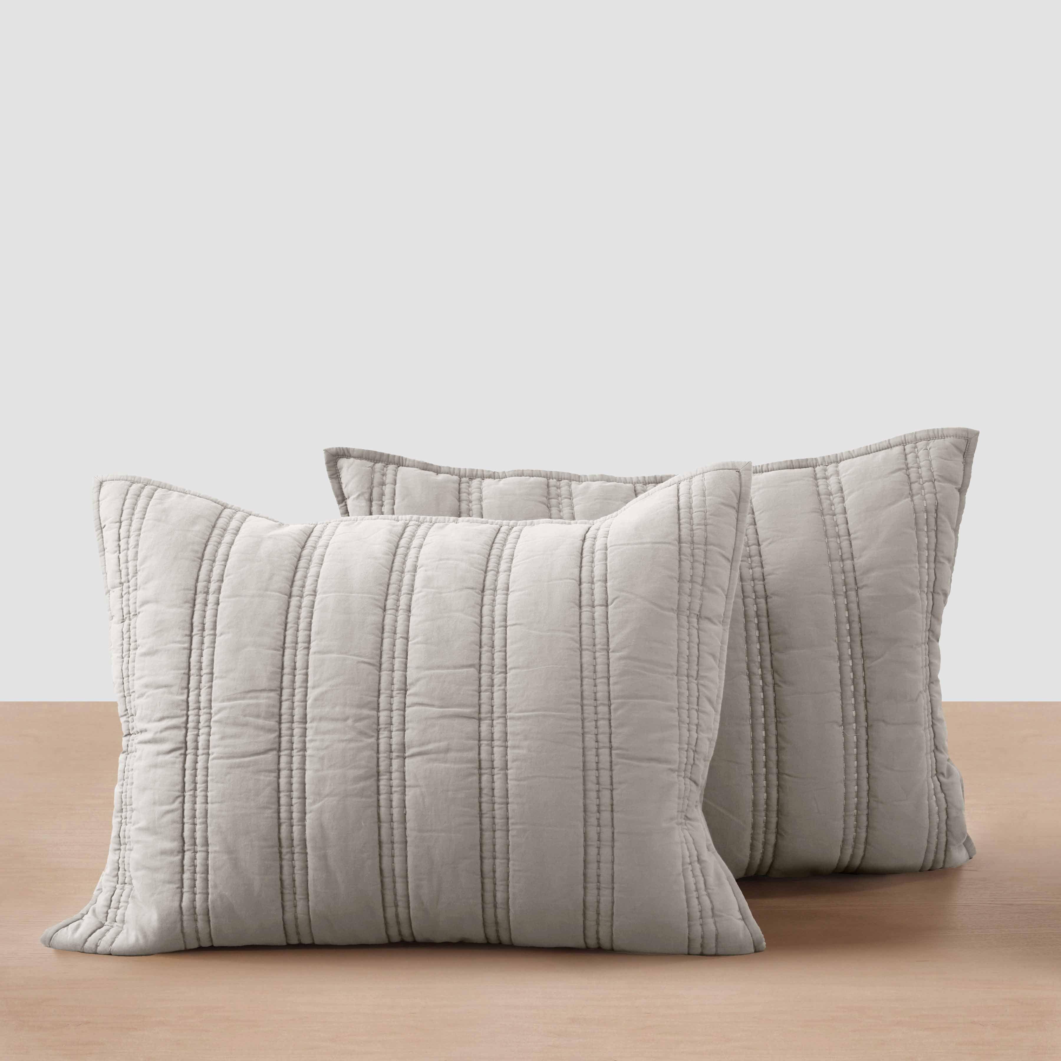Organic Stonewashed Percale Channel Quilt & Sham Set - Image 2