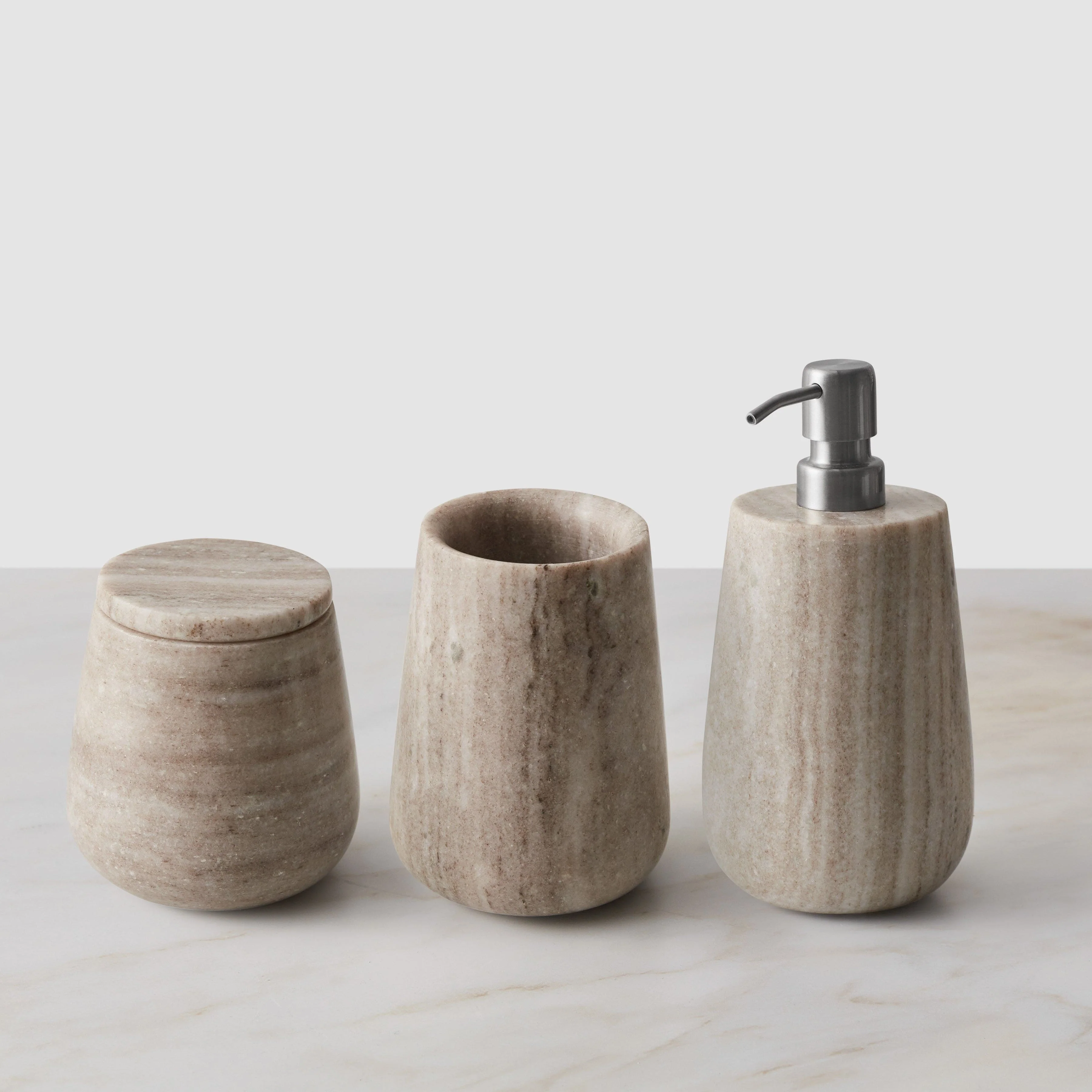 Riya Marble Bath Accessory Set - Image 2