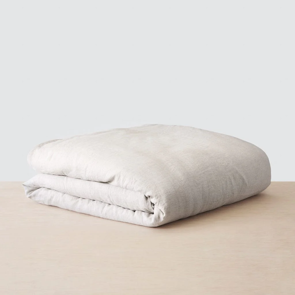 Stonewashed Linen Bed Bundle - Sand Stripe/Camel - Image 5