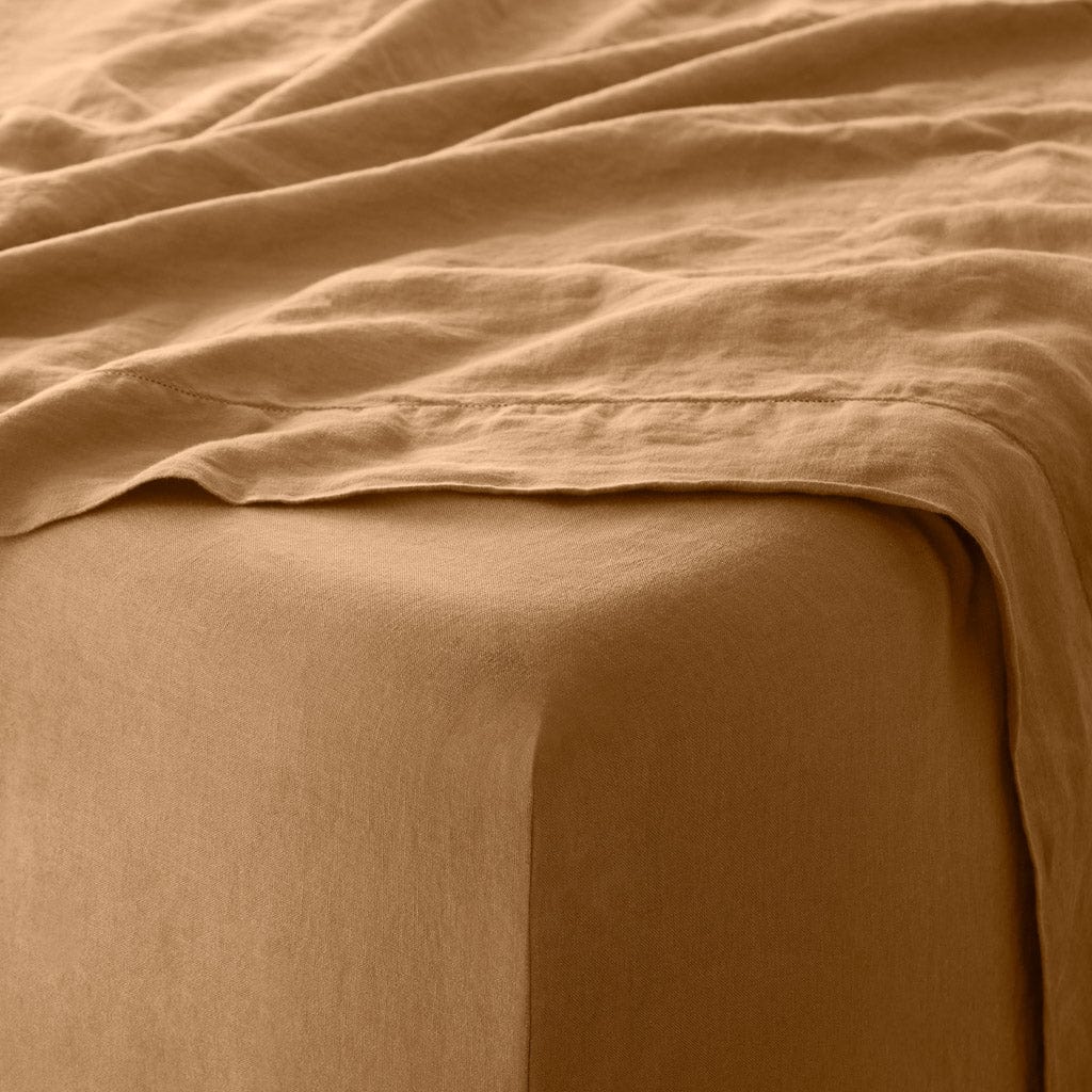 Stonewashed Linen Bed Bundle - Sand Stripe/Camel - Image 7