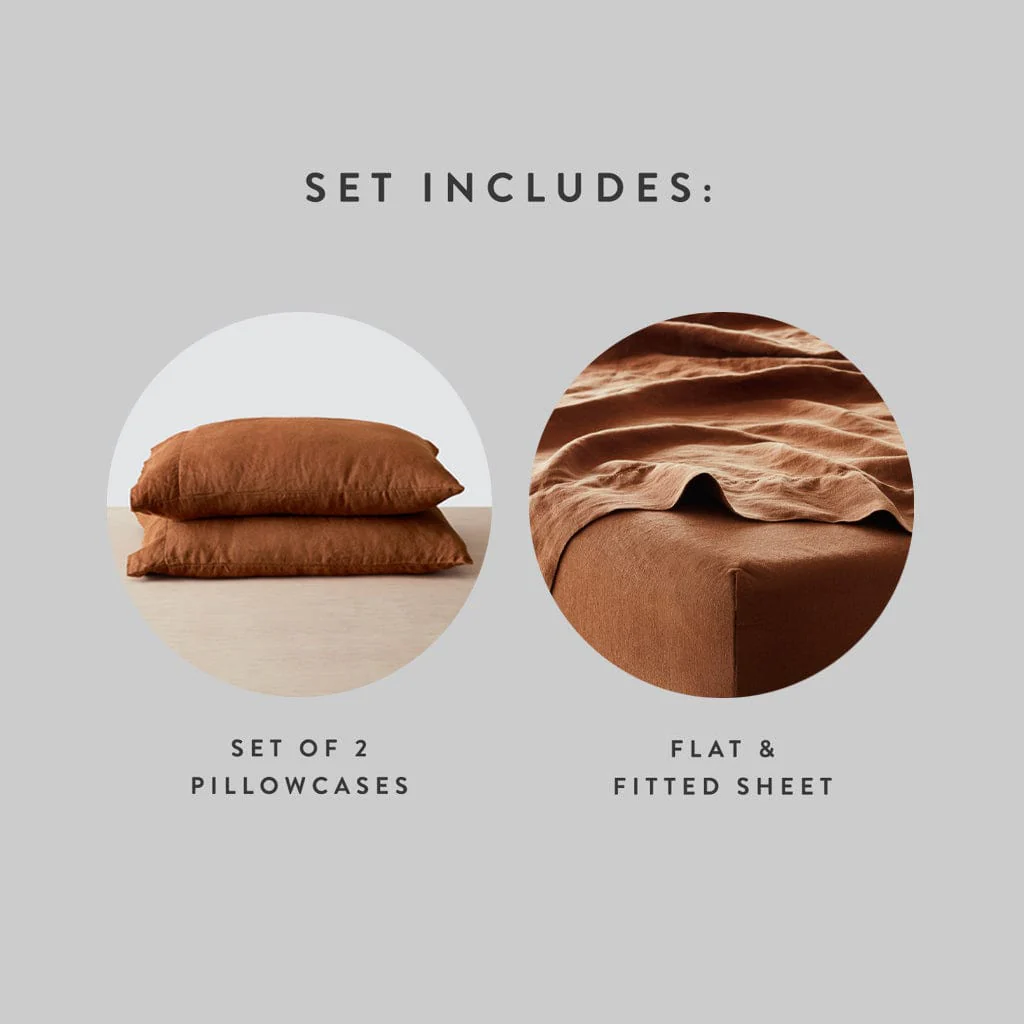 Stonewashed Linen Sheet Set - Image 37