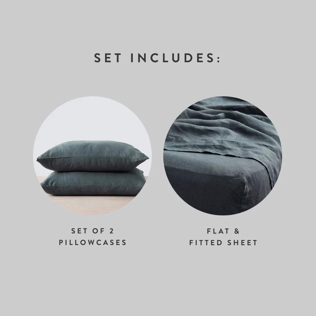 Stonewashed Linen Sheet Set - Image 8
