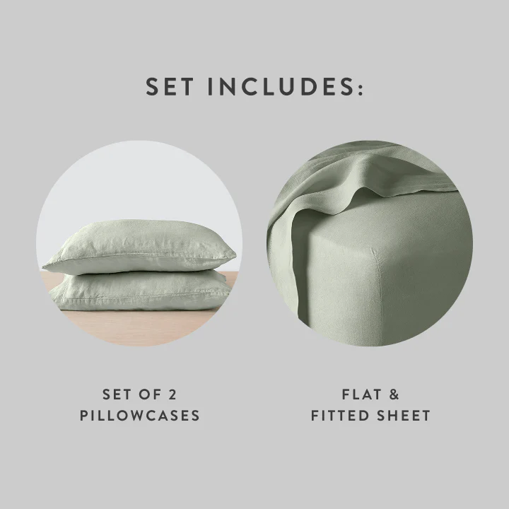 Stonewashed Linen Sheet Set - Image 97