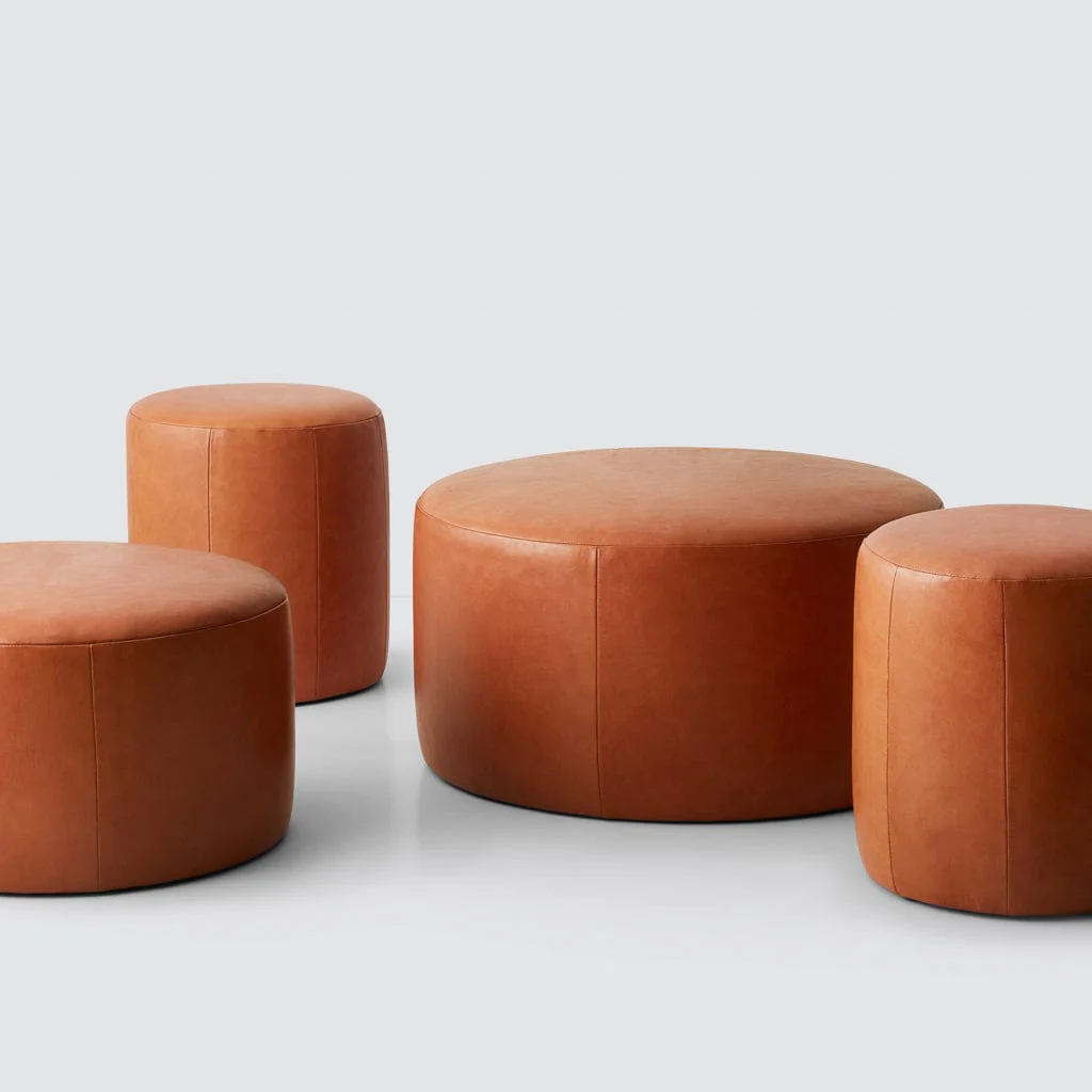Torres Round Leather Ottoman - Medium & Large - Image 11