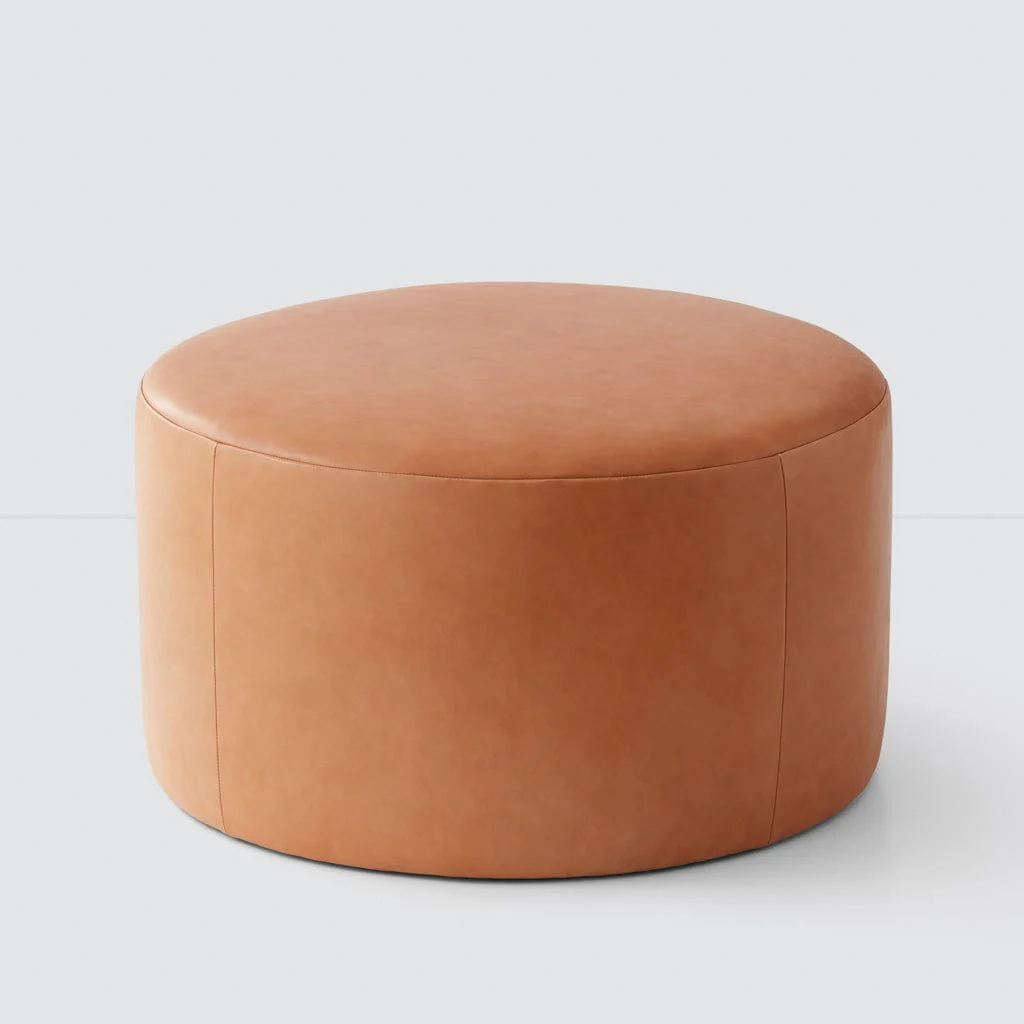 Torres Round Leather Ottoman - Medium & Large - Image 18