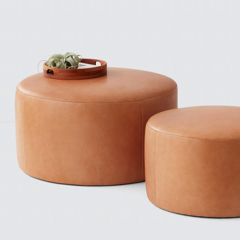 Torres Round Leather Ottoman - Medium & Large - Image 3
