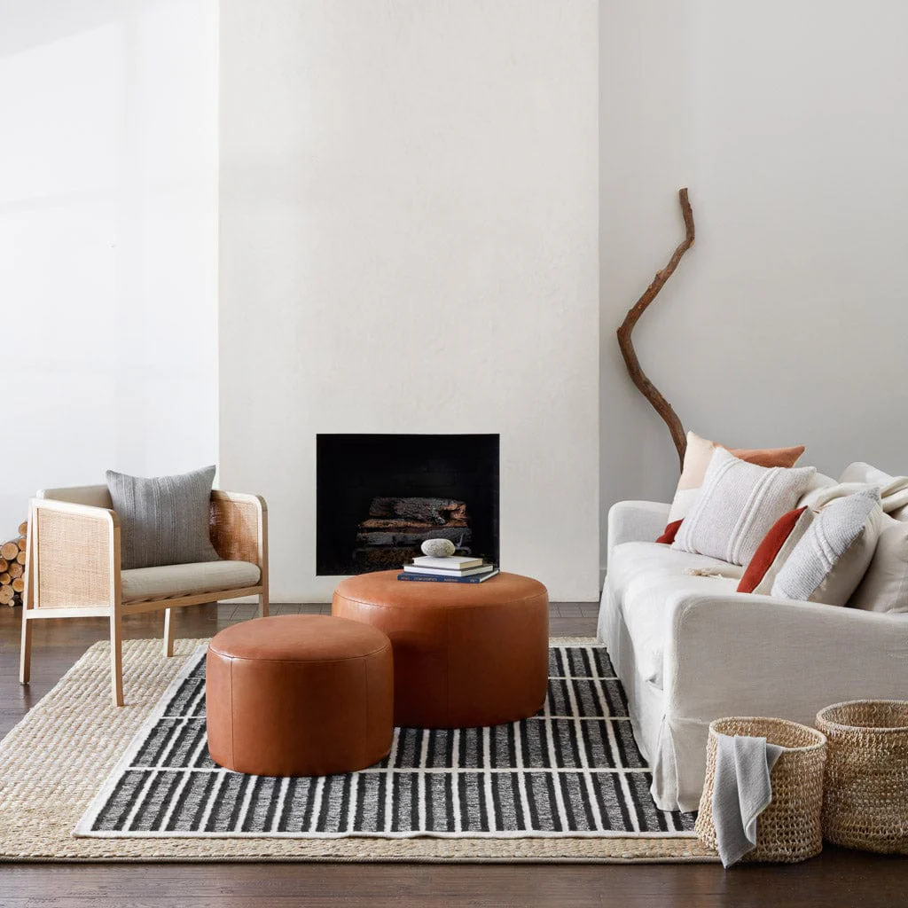 Torres Round Leather Ottoman - Medium & Large - Image 4