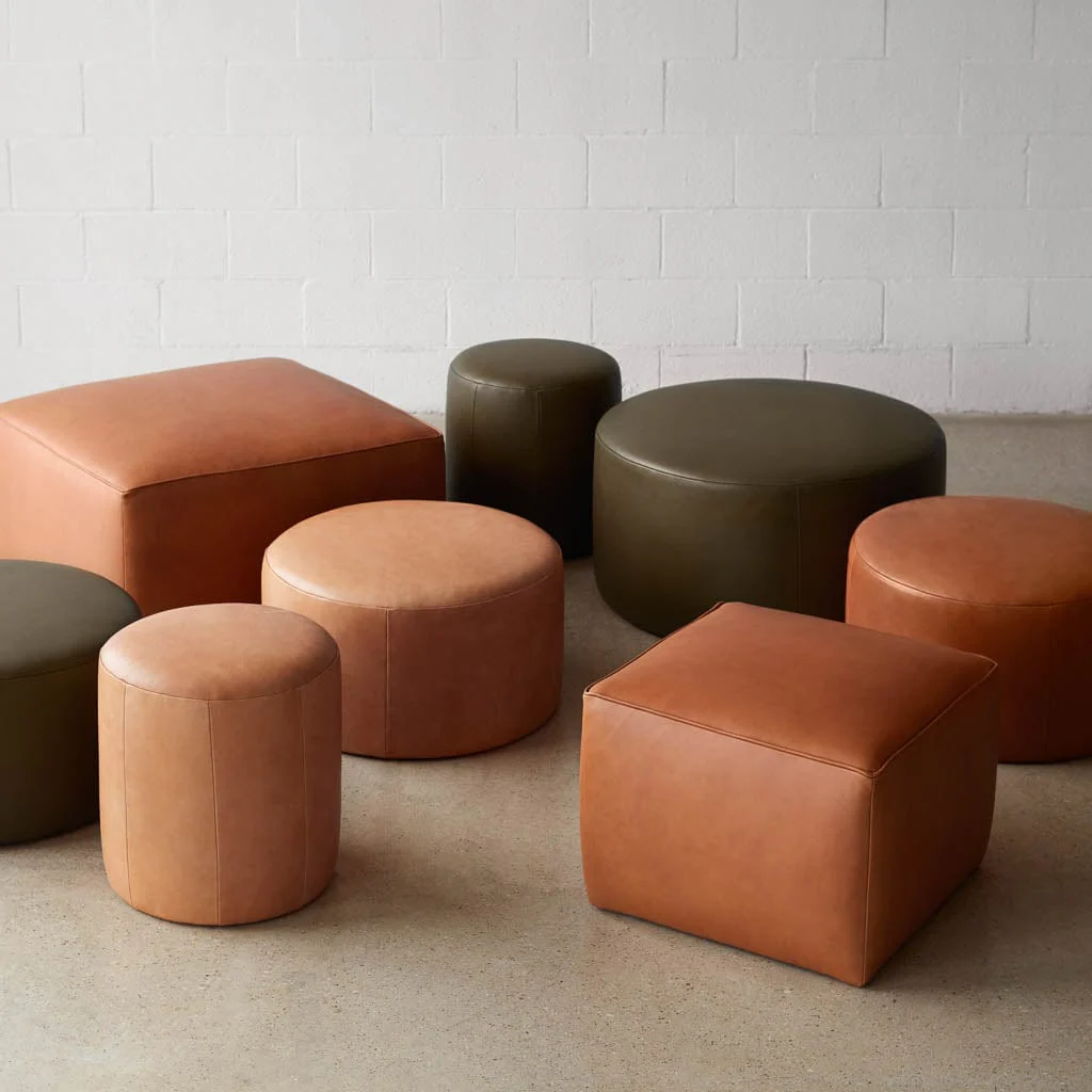 Torres Round Leather Ottoman - Small - Image 12