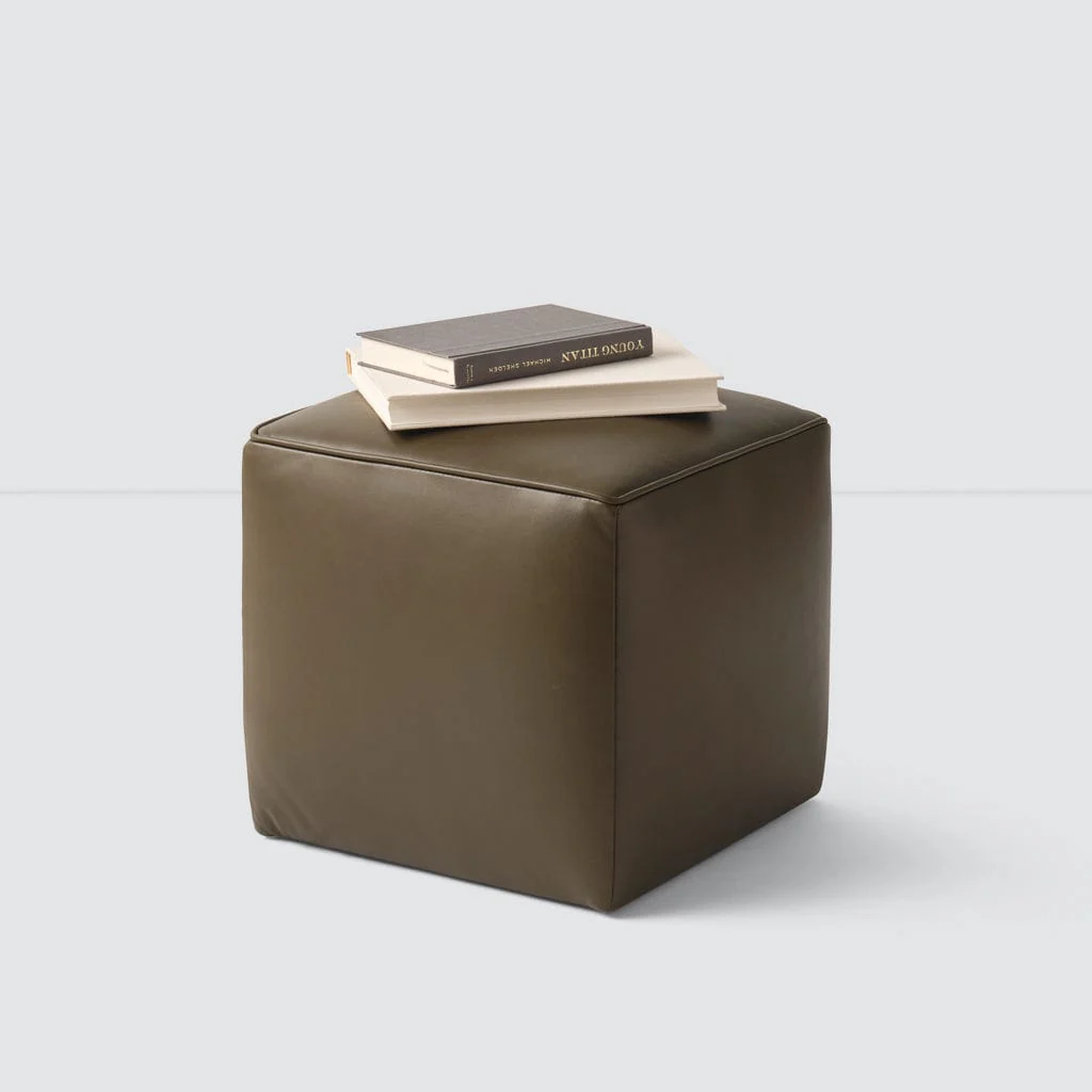 Torres Square Leather Ottoman - Small - Image 10