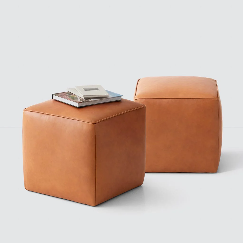Torres Square Leather Ottoman - Small - Image 12