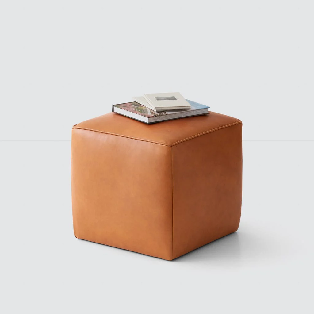 Torres Square Leather Ottoman - Small - Image 15