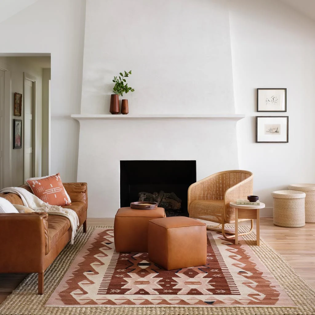 Torres Square Leather Ottoman - Small - Image 5