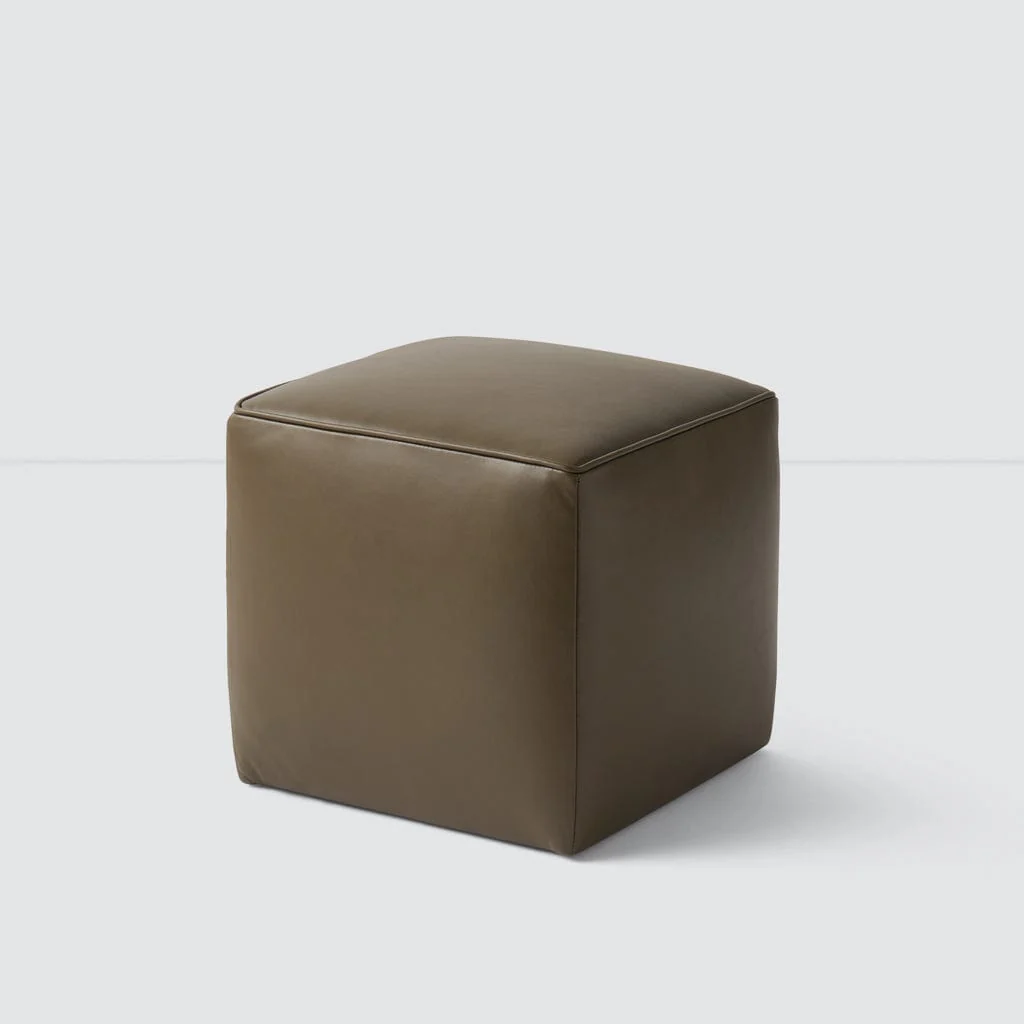 Torres Square Leather Ottoman - Small - Image 7