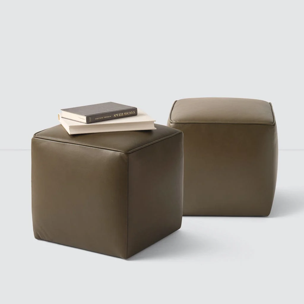 Torres Square Leather Ottoman - Small - Image 8