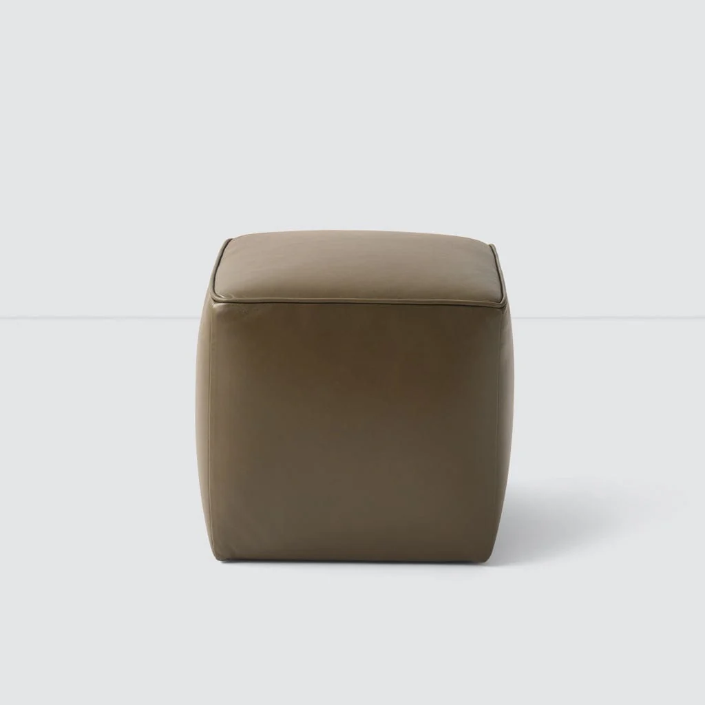 Torres Square Leather Ottoman - Small - Image 9