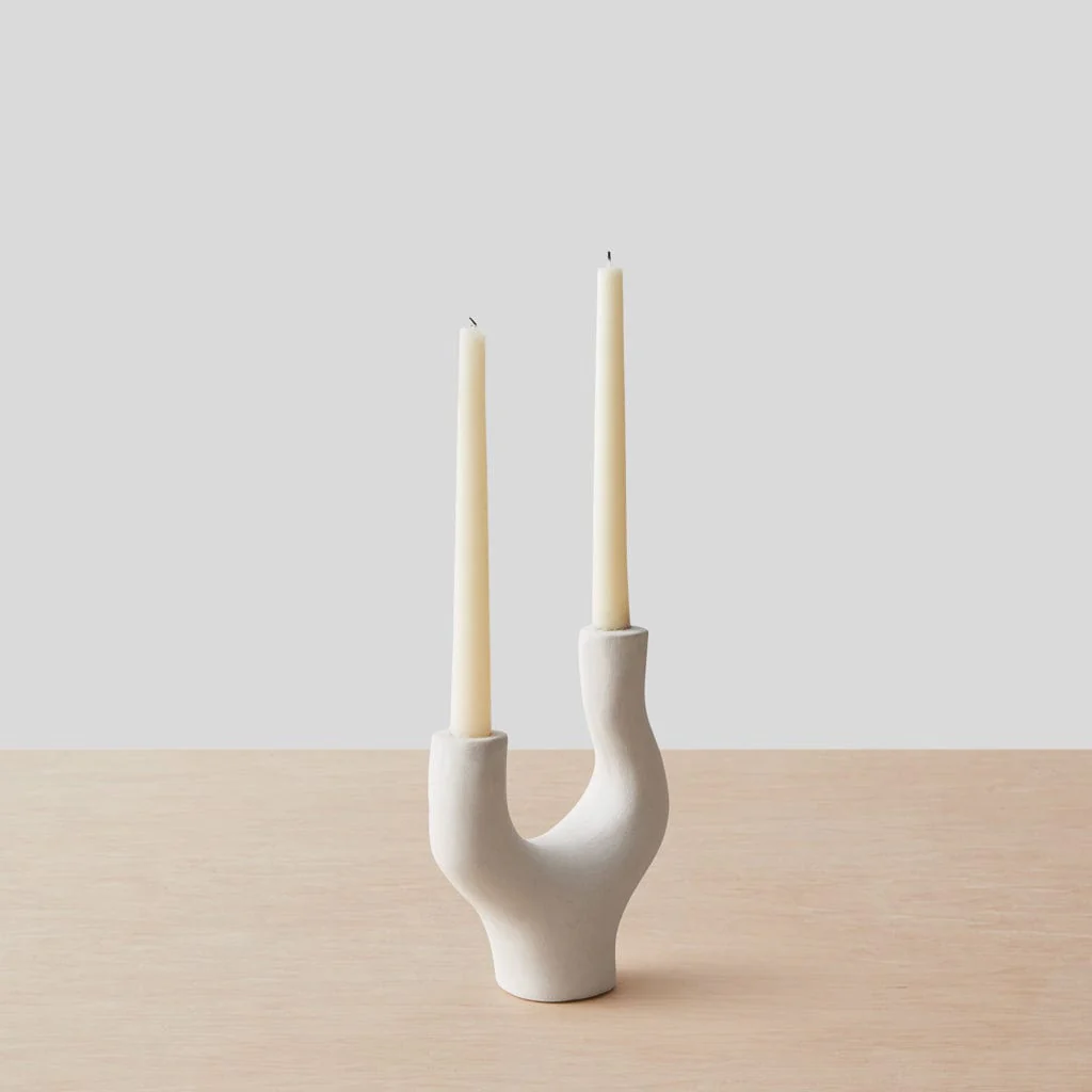 Vida Ceramic Candle Holders - Set of 2 - Image 3