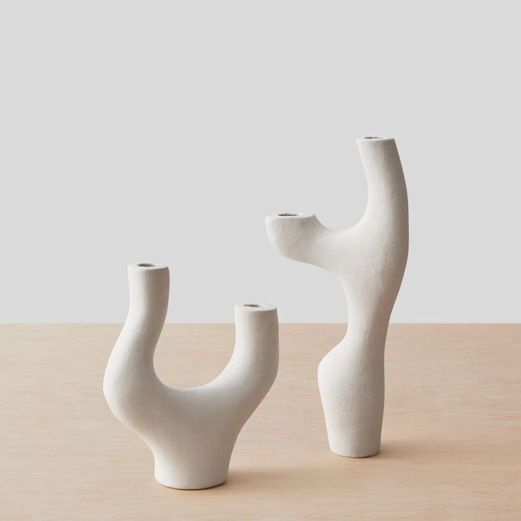 Vida Ceramic Candle Holders - Set of 2 - Image 5
