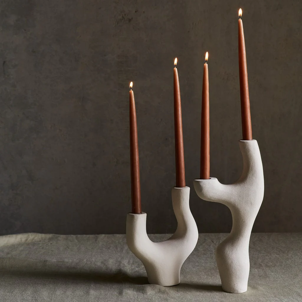 Vida Ceramic Candle Holders - Set of 2 - Image 8